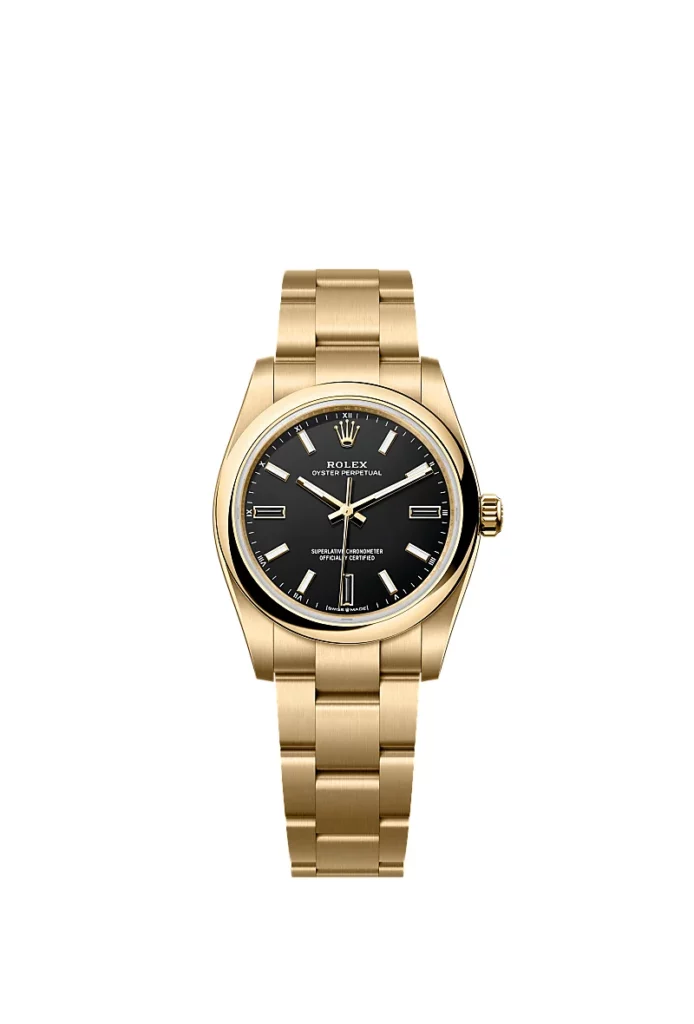 Rolex Oyster Perpetual 34 Oyster, 34 mm, or jaune