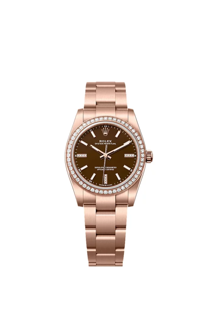 Rolex Oyster Perpetual 34 Oyster, 34 mm, or Everose et