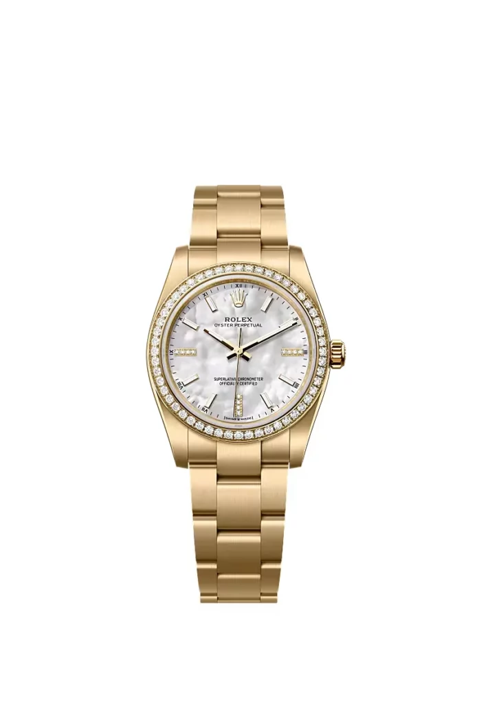 Rolex Oyster Perpetual 34 Oyster, 34 mm, or jaune et