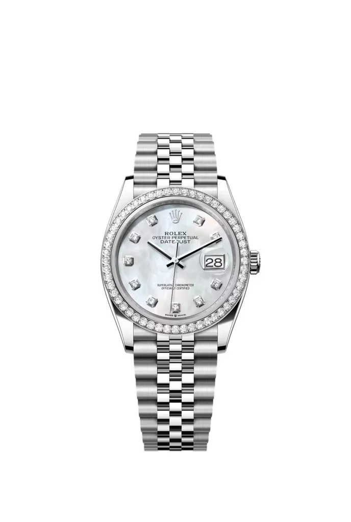 Rolex Datejust 36 Oyster, 36 mm, acier Oystersteel, or gris