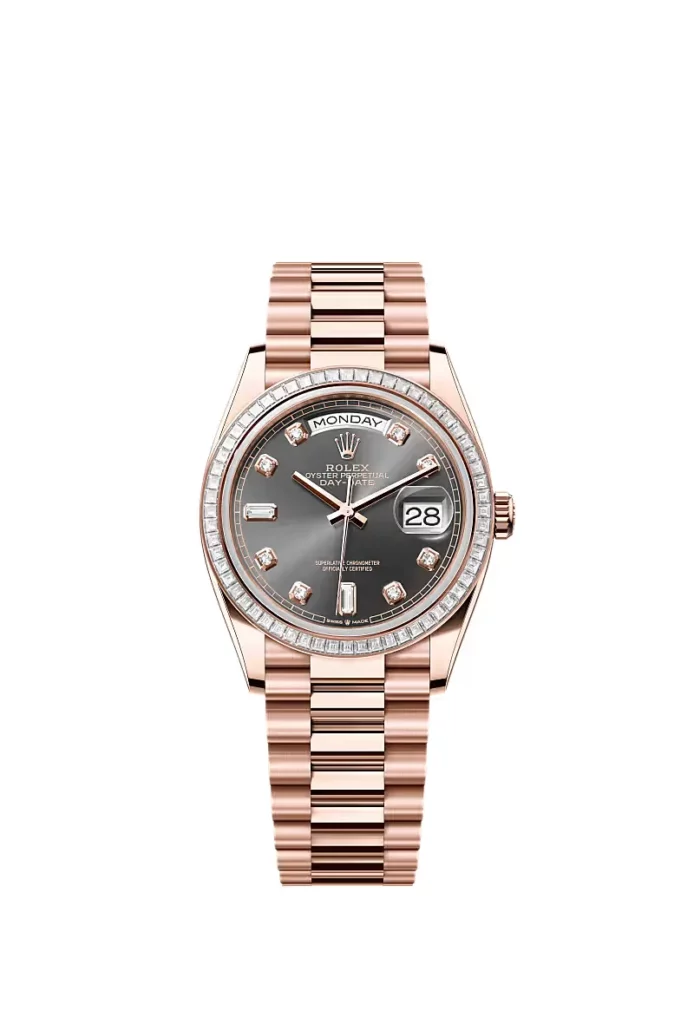 Rolex Day-Date 36 Oyster, 36 mm, or Everose et diamants