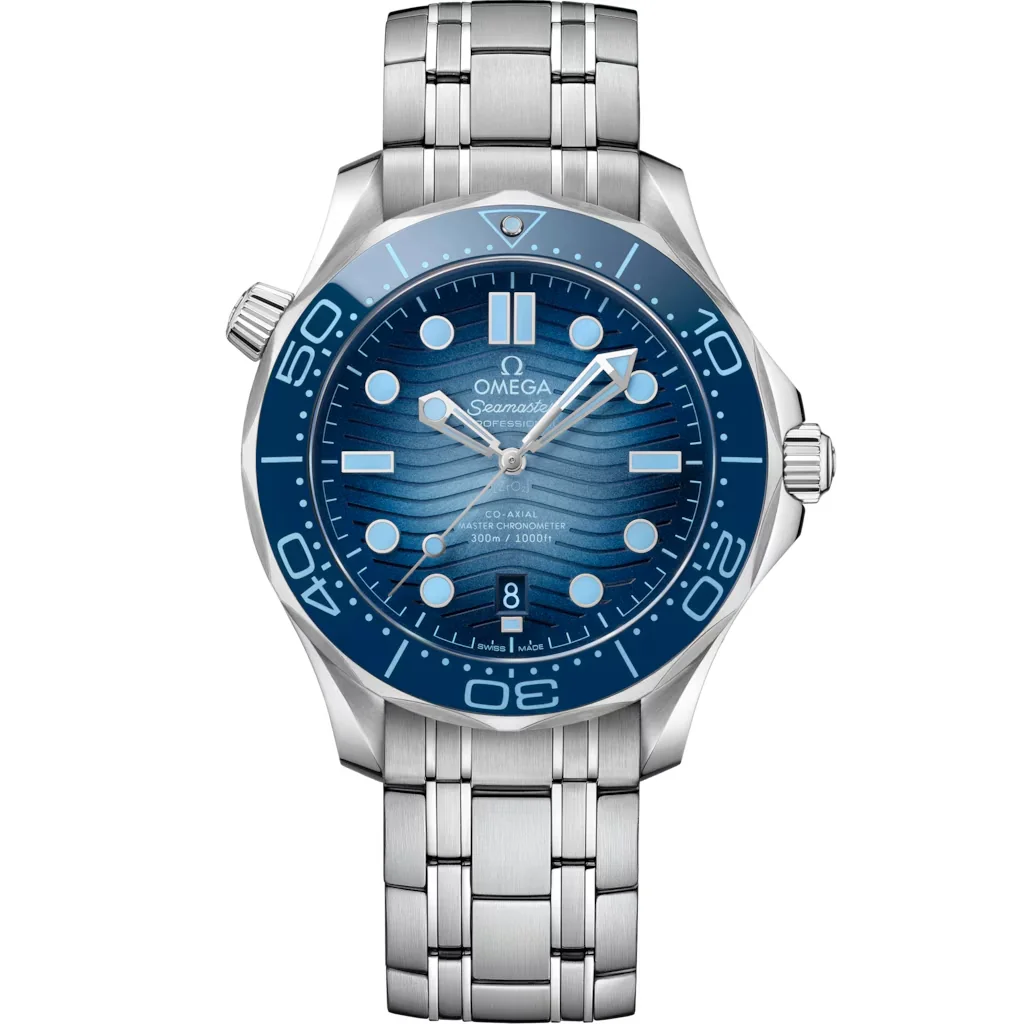 Omega Summer Blue Seamaster Diver 300M 42 mm, acier sur