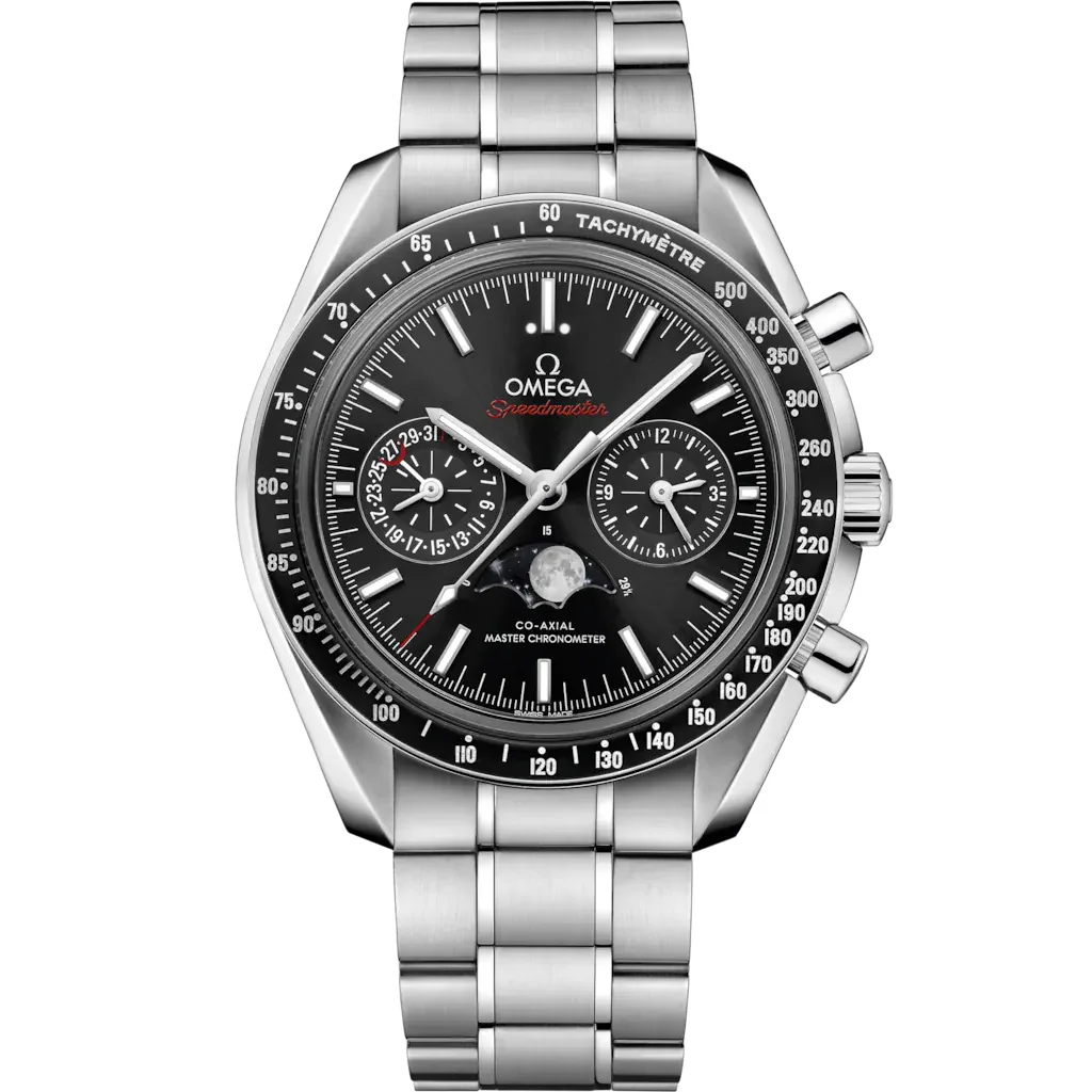 Omega Speedmaster Moonphase 44,25 mm, acier sur acier