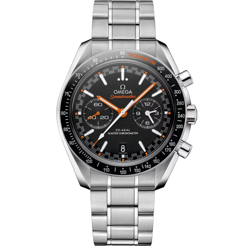 Omega Speedmaster Racing 44,25 mm, acier sur acier