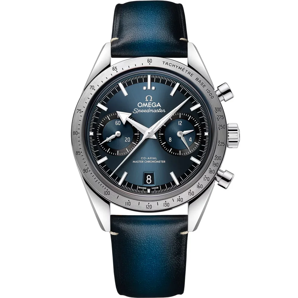 Omega Speedmaster '57 40,5 mm, acier sur bracelet en cuir