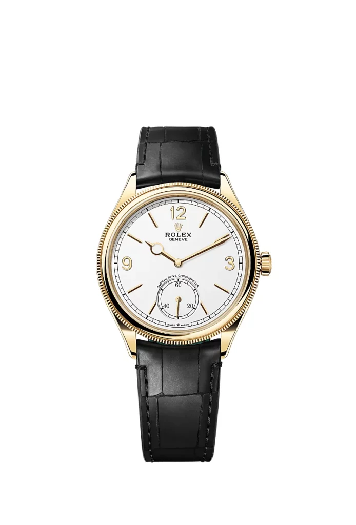 Rolex 1908 39 mm, or jaune 18 ct, finition polie